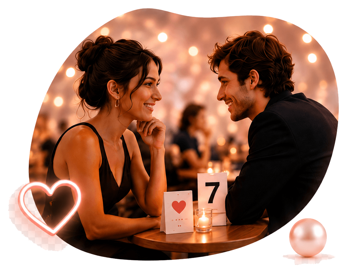 Пара общается на speed dating вечере